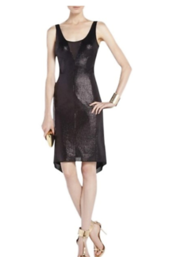 BCBGMaxAzaria Fatale Sequin Cocktail Black Dres